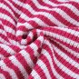 Pink Stripe Zip up Collar Drop Shoulder Sweater