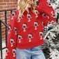 Racing Red Cheer for Christmas Round Neck Casual Sweater