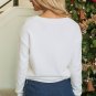 White Tinsel Merry and Bright Graphic Christmas Sweater