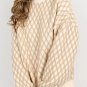 Oatmeal Diamond Knit Drop Shoulder Loose Sweater