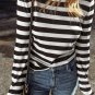 Black Stripe Slim Fit High Neck Knit Sweater
