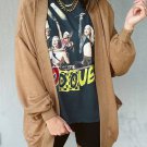 Light French Beige Ribbed Edge Exposed Seam Knit Cardigan with Pockets
