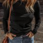 Black Solid Color Slim Fit Lightweight Crew Neck Sweater