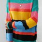 Yellow Colorblock Mixed Textured Drop Shoulder Sweater