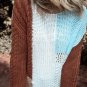 Khaki Mix Textured Knit Colorblock Patchwork Sweater
