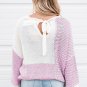 Bonbon Neutral Colorblock Tie Back Sweater