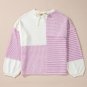 Bonbon Neutral Colorblock Tie Back Sweater