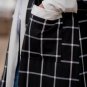 Black Plaid Colorblock Edge Open Cardigan with Pocket