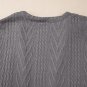 Medium Grey  Solid Textured Open Front Cardigan with Pocket