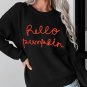 Black Hello Pumpkin Graphic Sweater