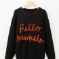 Black Hello Pumpkin Graphic Sweater
