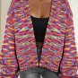 Pink Confetti Drop Shoulder Open Front Cardigan