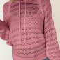 Peach Blossom Pointelle Knit Raglan Sleeve Hooded Sweater