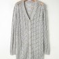Gray Hollow Out Buttons Front Long Cardigan