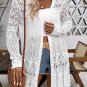 White Crochet Hollow Out Open Front Cardigan