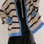 White Colorblock Drop Shoulder Buttoned Loose Cardigan