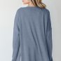 Ashleigh Blue Solid Color Rib Knit Open Front Tunic Cardigan