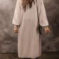 Beige Side Pockets Open Front Long Knitted Cardigan