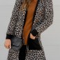 Black Leopard Patched Pocket Open Front Cardigan