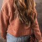 Light French Beige Drop Shoulder Open Front Cropped Cardigan
