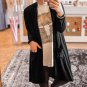 Black Solid Color Open Front Cardigan with Pocket