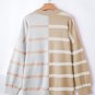 Khaki Stripe Colorblock Oversized Sweater