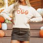 Apricot Boo Knitted Pattern Ribbed Edge Drop Shoulder Sweater