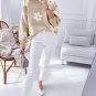 Parchment Floral Crochet Chunky Knit Sweater