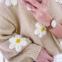 Parchment Floral Crochet Chunky Knit Sweater