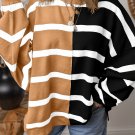 Light French Beige Colorblock Oversized Sweater