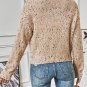 Apricot Rhinestone Decor Multicolor Confetti Sweater Cardigan