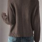 Dark Khaki Open Knit Drop Shoulder Sweater Cardigan