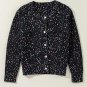 Black Rhinestone Decor Multicolor Confetti Sweater Cardigan