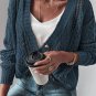 Real Teal Open Knit Drop Shoulder Sweater Cardigan