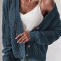 Real Teal Open Knit Drop Shoulder Sweater Cardigan