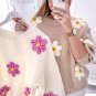 White Floral Crochet Chunky Knit Sweater