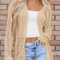 Apricot Solid Open Knit Cardigan