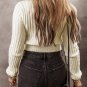 White Cable Knit Cropped Sweater