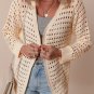Apricot Solid Color Open Knit Duster Cardigan