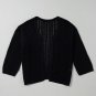 Black Hollow Out Knit Drop Shoulder Open Front Cardigan