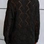 Black Hollow Out Knit V Neck Drop Shoulder Sweater