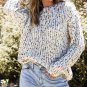 White Confetti Reversible Twist Sweater