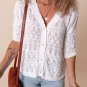 White Frenchy Hollow Out Knitted V Neck Cardigan