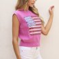 Bonbon Sparkling American Flag Knitted Vest