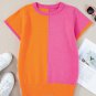 Flamingo 2-tone Color Block Knit Cap Sleeve Sweater Top