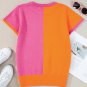 Flamingo 2-tone Color Block Knit Cap Sleeve Sweater Top