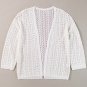 White Stylish Hollow Out Knit Drop Shoulder Cardigan
