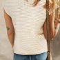 White Flower Crochet Round Neck Knitted Top