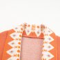 Orange Printed Aztec Print Open Front Knitted Cardigan