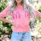 Bonbon Mom Tinsel Front Short Sleeve Sweater